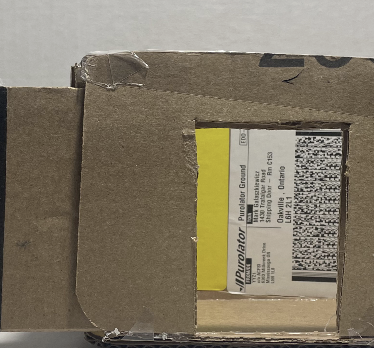 Front view of miniature cardboard prototype for the pod.