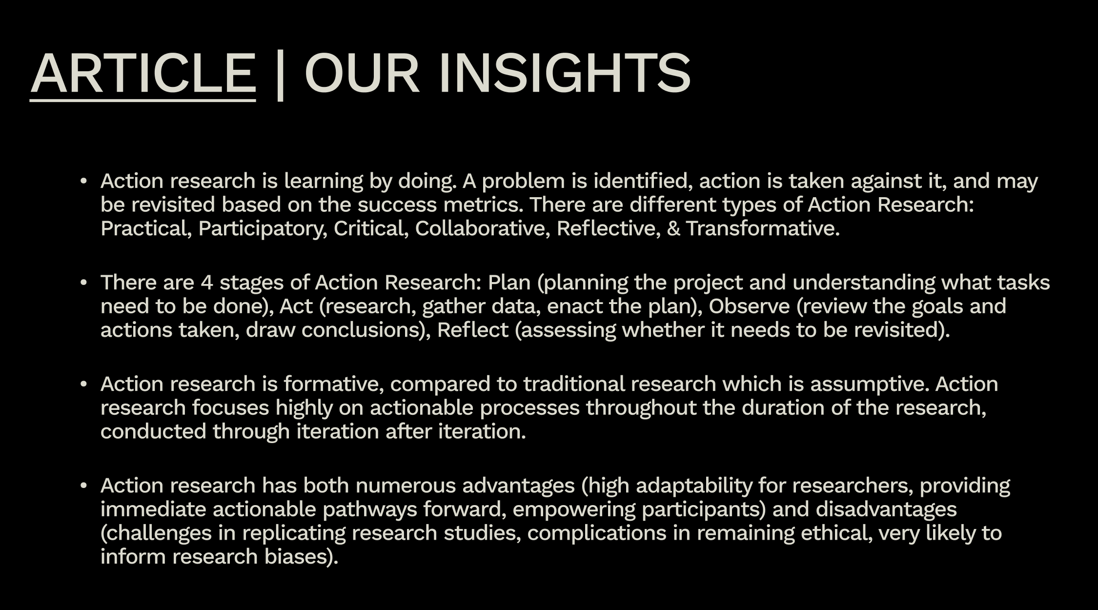 Insights from the article